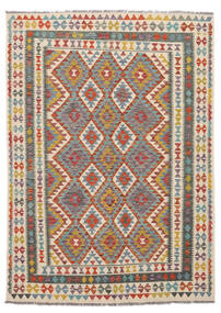 172X238 Kelim Afghan Old Style Teppe Orientalsk Brun/Beige (Ull, Afghanistan) Carpetvista