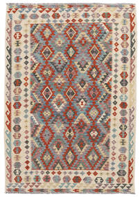 Kelim Afghan Old Style Matot Matto 170X243 Ruskea/Tummanpunainen Villa, Afganistan Carpetvista