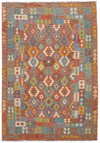  172X245 Kelim Afghan Old Style Matot Matto Tummanpunainen/Ruskea Afganistan Carpetvista