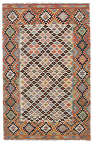  158X244 Kelim Afghan Old Style Matta Brun/Svart Afghanistan Carpetvista