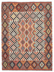  Kelim Afghan Old Style Matot 178X243 Villamatto Ruskea/Tummanpunainen Matto Carpetvista