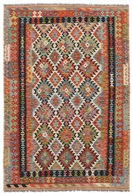  172X252 Kelim Afghan Old Style Matot Matto Ruskea/Tummanpunainen Afganistan Carpetvista