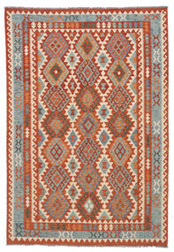  Kilim Afghan Old Style Tapis 207X297 De Laine Rouge Foncé/Marron Carpetvista