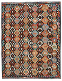 Kelim Afghan Old Style Tæppe 245X309 Sort/Mørkerød Uld, Afghanistan Carpetvista