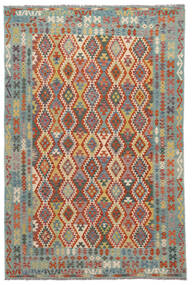 Kilim Afghan Old Style Rug 206X299 Brown/Green Wool, Afghanistan Carpetvista
