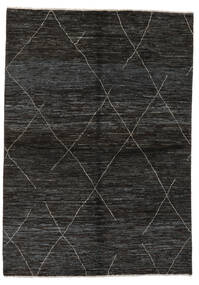 168X235 Contemporary Design Teppich Moderner Schwarz (Wolle, Afghanistan) Carpetvista