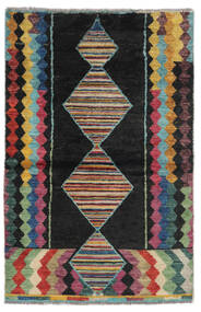 89X142 絨毯 Moroccan Berber - Afghanistan モダン ブラック/ダークレッド (ウール, アフガニスタン) Carpetvista