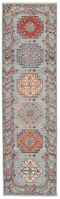  Kazak Fine Rug 82X287 Wool Brown/Dark Grey Small Carpetvista