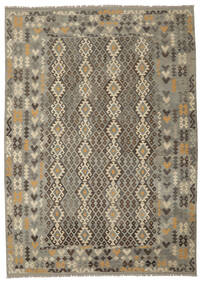  Kelim Afghan Old Style Matot 252X351 Ruskea/Tummankeltainen Carpetvista