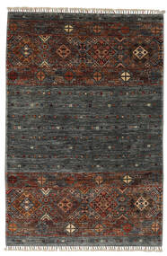 120X190 Shabargan Teppich Moderner Schwarz/Braun (Wolle, Afghanistan) Carpetvista