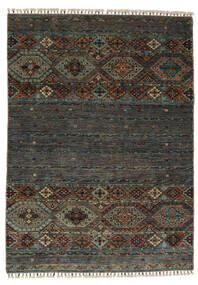 122X174 Shabargan Teppich Moderner Schwarz/Braun (Wolle, Afghanistan) Carpetvista