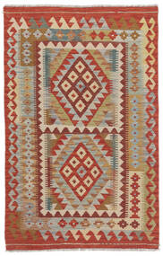  105X155 Kelim Afghan Old Style Matot Matto Tummanpunainen/Ruskea Afganistan Carpetvista