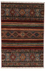  129X198 Striped Small Shabargan Rug Wool, Carpetvista