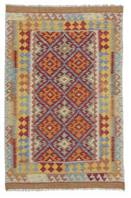 110X156 Kilim Afghan Old Style Rug Oriental Brown/Dark Red (Wool, Afghanistan) Carpetvista