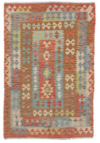  100X140 Kelim Afghan Old Style Matot Matto Ruskea/Tummanpunainen Afganistan Carpetvista
