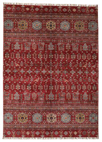 172X238 Tapete Shabargan Moderno Vermelho Escuro/Preto (Lã, Afeganistão) Carpetvista