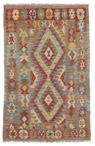 絨毯 キリム アフガン オールド スタイル 100X158 茶色/オレンジ (ウール, アフガニスタン)
