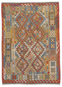  Orientalsk Kelim Afghan Old Style Teppe 130X170 Brun/Mørk Rød Ull, Afghanistan Carpetvista