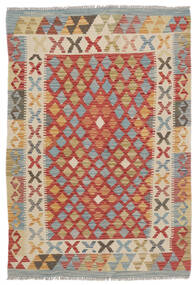 絨毯 オリエンタル キリム アフガン オールド スタイル 105X150 ダークレッド/ベージュ (ウール, アフガニスタン)