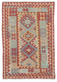 110X150 Kelim Afghan Old Stil Teppich Orientalischer Dunkelrot/Braun (Wolle, Afghanistan) Carpetvista