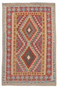  105X155 Kelim Afghan Old Style Matot Matto Ruskea/Tummanpunainen Afganistan Carpetvista