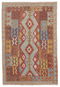 Kelim Afghan Old Style Matot Matto 100X150 Ruskea/Tummanpunainen Villa, Afganistan Carpetvista