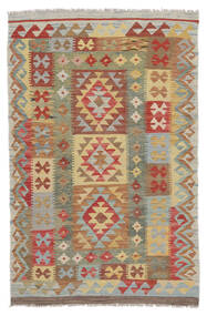  100X150 Kelim Afghan Old Stil Teppich Braun/Grün Afghanistan Carpetvista