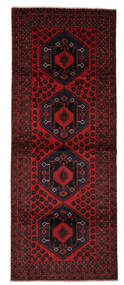 145X385 Tapete Oriental Balúchi Passadeira Preto/Vermelho Escuro (Lã, Afeganistão) Carpetvista