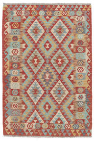  100X150 Kelim Afghan Old Style Matot Matto Ruskea/Tummanpunainen Afganistan Carpetvista