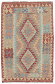  Kelim Afghan Old Style Matot 100X154 Villamatto Ruskea/Tummanpunainen Pieni Matto Carpetvista