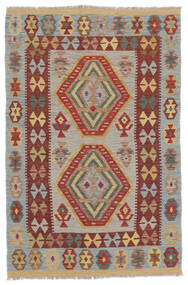  100X157 Kelim Afghan Old Style Matot Matto Tummanpunainen/Ruskea Afganistan Carpetvista