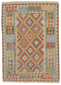  Kelim Afghan Old Style Matot 125X175 Ruskea/Tummanpunainen Carpetvista