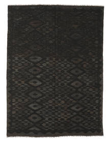 175X244 Tapis Kilim Ariana Moderne Noir (Laine, Afghanistan) Carpetvista