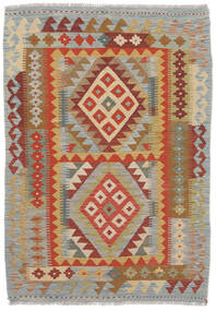  108X150 Kelim Afghan Old Stil Teppich Braun/Grün Afghanistan Carpetvista