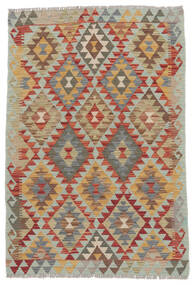  100X150 Kelim Afghan Old Style Matot Matto Ruskea/Vihreä Afganistan Carpetvista