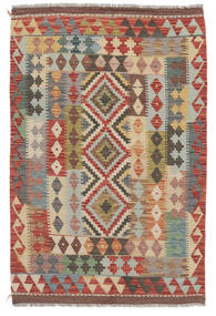  100X150 Kelim Afghan Old Style Matot Matto Tummanpunainen/Ruskea Afganistan Carpetvista