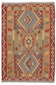 Kelim Afghan Old Style Matot Matto 100X150 Ruskea/Tummanpunainen Villa, Afganistan Carpetvista