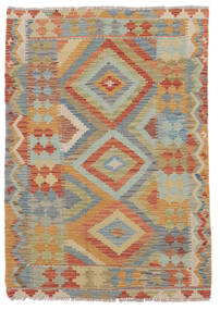  100X138 Kelim Afghan Old Stil Teppich Braun/Grün Afghanistan Carpetvista