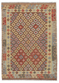  Oriental Kilim Afghan Old Style Rug 110X146 Brown/Orange Wool, Afghanistan Carpetvista