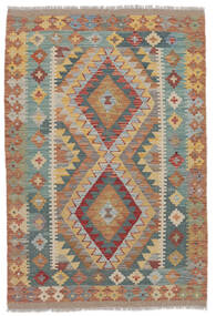  100X145 Kelim Afghan Old Style Matot Matto Ruskea/Tummanvihreä Afganistan Carpetvista