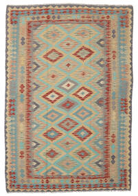 167X240 Kilim Afghan Old Style Rug Oriental Green/Orange (Wool, Afghanistan) Carpetvista