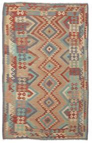 166X260 Kelim Afghan Old Style Matot Matto Ruskea/Tummanpunainen Afganistan Carpetvista