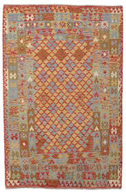 Kelim Afghan Old Style Matot Matto 163X250 Ruskea/Tummanpunainen Villa, Afganistan Carpetvista