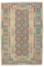 Kilim Afghan Old Style Rug 165X240 Green/Brown Carpetvista