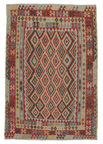 絨毯 オリエンタル キリム アフガン オールド スタイル 150X210 茶色/ダークレッド (ウール, アフガニスタン)