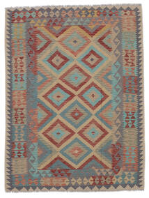 Kelim Afghan Old Stil Teppich 155X207 Braun/Dunkelrot Wolle, Afghanistan Carpetvista