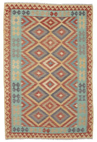  163X247 Kelim Afghan Old Style Matot Matto Ruskea/Tummanpunainen Afganistan Carpetvista