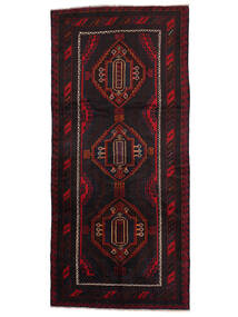 130X292 絨毯 オリエンタル バルーチ 廊下 カーペット ブラック/ダークレッド (ウール, アフガニスタン) Carpetvista