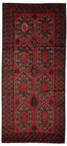 絨毯 オリエンタル バルーチ 170X385 廊下 カーペット ブラック/ダークレッド (ウール, アフガニスタン)