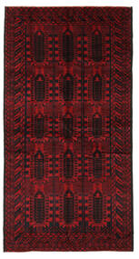  135X255 Baluch Rug Black/Dark Red Afghanistan Carpetvista